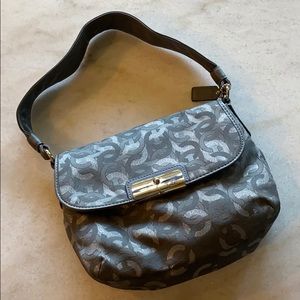 Coach signature gray shoulder purse